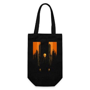 Scary orange skull man wearing cape - Gift Bag for Bottles - black - Front