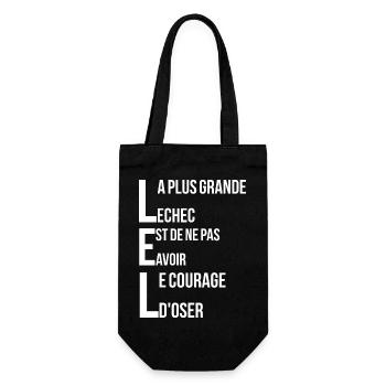 plus grande echec est de ne pas avoir le courage d - Sac à bouteille - noir - Devant