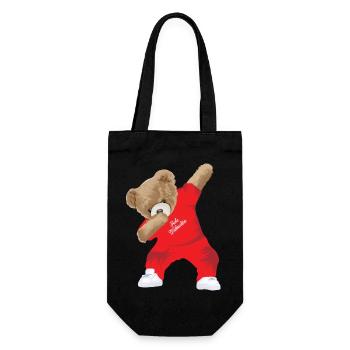 Dabbing Teddy - Geschenkbeutel für Flaschen - Schwarz - Vorne