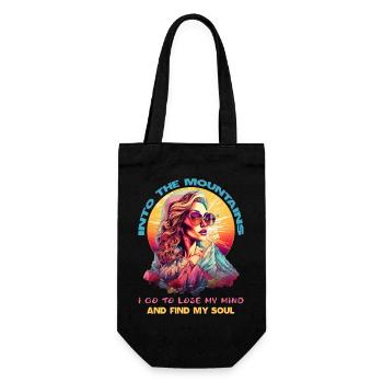 Find my Soul Geschenk Wander Woman & Dorfkinder - Geschenkbeutel für Flaschen - Schwarz - Vorne