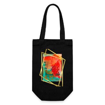 Abstract Fusion with Vibrant Hexagons - Gift Bag for Bottles - black - Front