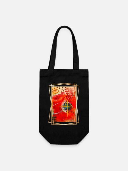 Abstraction de formes géométriques vibrantes - Sac à bouteille - noir