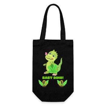 Cute Baby Dinosaur Fantasy Illustration - Gift Bag for Bottles - black - Front