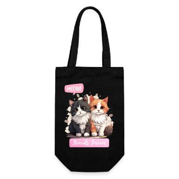 Entzückende Katze Duo Freundschaft Illustration - Geschenkbeutel für Flaschen - Schwarz - Vorne