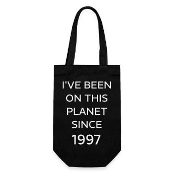I VE BEEN ON THIS PLANET SINCE 1997 - Gift Bag for Bottles - black - Front