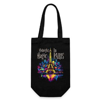 Paris, Tour Eiffel, France, Ville, Horizon, Nuit - Sac à bouteille - noir - Devant