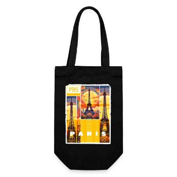 Paris, Tour Eiffel, France, Ville, Horizon, Art - Sac à bouteille - noir - Devant