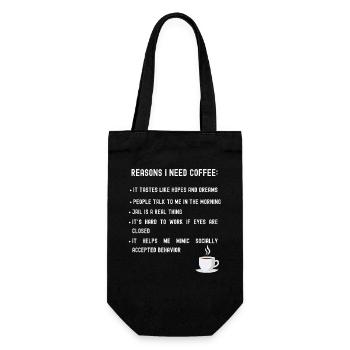 Reasons I need coffee list - Gift Bag for Bottles - black - Front
