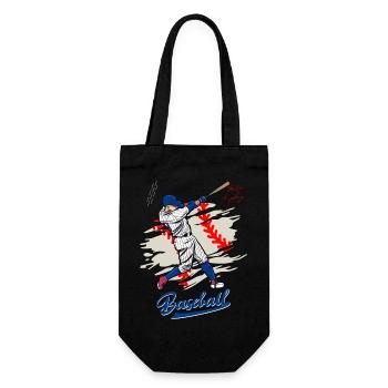 Illustration dynamique de balancement de baseball - Sac à bouteille - noir - Devant