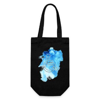 Wheelchair symbol with blue background # - Gift Bag for Bottles - black - Front