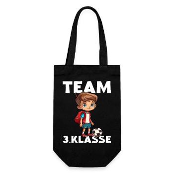 Fußball 3 Klasse Schüler Fußballer Drittklässler - Geschenkbeutel für Flaschen - Schwarz - Vorne