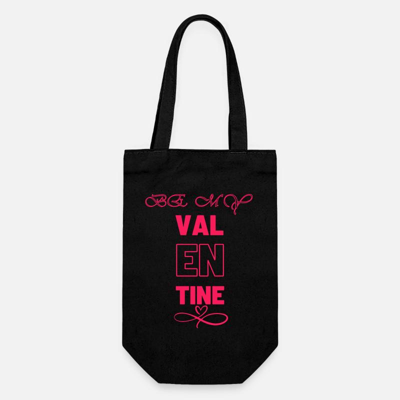 Conception élégante de la typographie de la Saint-Valentin - Sac à bouteille - noir