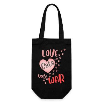 Aime les chats, pas la guerre, - Sac à bouteille - noir - Devant