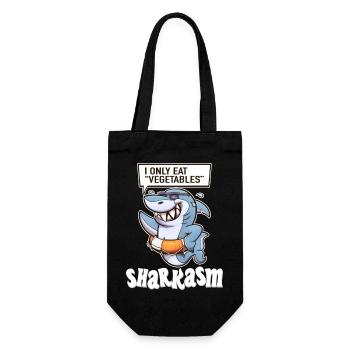 Sarcasm Shark Pun Sharkasm Funny - Gift Bag for Bottles - black - Front