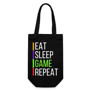 EAT SLEEP GAME REPEAT - Lebensstil des Gamers - Geschenkbeutel für Flaschen - Schwarz - Vorne