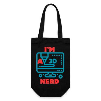 3D-Drucker Spezialist I'm a 3d nerd - Geschenkbeutel für Flaschen - Schwarz - Vorne