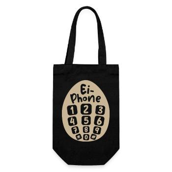 oeuf téléphone drôle dictons Pâques symbole bande dessinée icône - Sac à bouteille - noir - Devant
