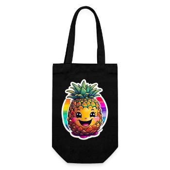 Fashion & more "Ananas" 🍍 - Geschenkbeutel für Flaschen - Schwarz - Vorne