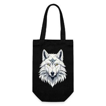 Loup sauvage blanc - Sac à bouteille - noir - Devant