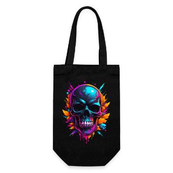 Skull - Geschenkbeutel für Flaschen - Schwarz - Vorne