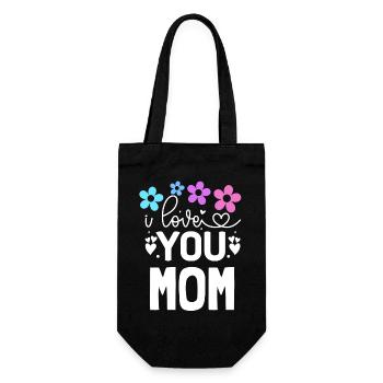 Ich hab dich lieb, Mama - Geschenkbeutel für Flaschen - Schwarz - Vorne