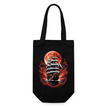 Piraten Schiff Blutmond Gothic Fantasy Design - Geschenkbeutel für Flaschen - Schwarz - Vorne