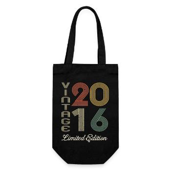 2016 Geburtstag Geboren im Jahr 2016 Jahrgang Retro. Editio - Geschenkbeutel für Flaschen - Schwarz - Vorne