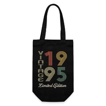 1995 Geburtstag Jahrgang 1995 Vintage Retro. Editio - Geschenkbeutel für Flaschen - Schwarz - Vorne