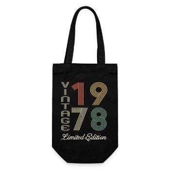 1978 Geburtstag Geboren 1978 Vintage Retro. Editio - Geschenkbeutel für Flaschen - Schwarz - Vorne
