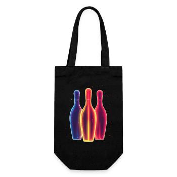 90s Bowling - Gift Bag for Bottles - black - Front