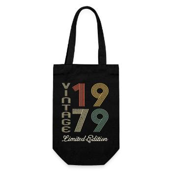 1979 Geburtstag Jahrgang 1979 Vintage Retro. Editio - Geschenkbeutel für Flaschen - Schwarz - Vorne