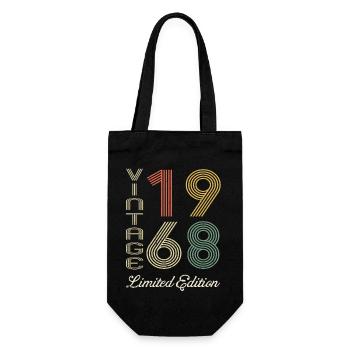 1968 Geburtstag Geboren 1968 Vintage Retro. Editio - Geschenkbeutel für Flaschen - Schwarz - Vorne