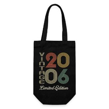 2006 Geburtstag Geboren im Jahr 2006 Vintage Retro. Editio - Geschenkbeutel für Flaschen - Schwarz - Vorne
