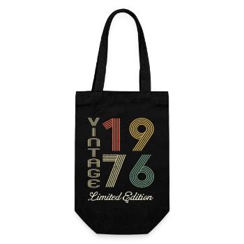 1976 Geburtstag Geboren 1976 Vintage Retro. Editio - Geschenkbeutel für Flaschen - Schwarz - Vorne