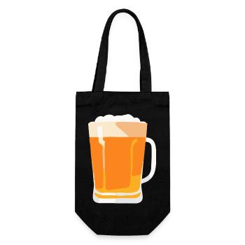Bier Flsche Krug Saufen Junggesellenabschied 3 - Geschenkbeutel für Flaschen - Schwarz - Vorne