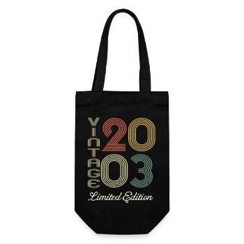 2003 Anniversaire Né en 2003 vintage Rétro. Editio - Sac à bouteille - noir - Devant