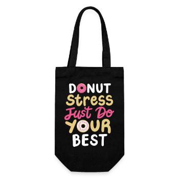 Donut Testtag motivierend - Geschenkbeutel für Flaschen - Schwarz - Vorne