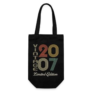 2007 Geburtstag Geboren im Jahr 2007 Vintage Retro. Editio - Geschenkbeutel für Flaschen - Schwarz - Vorne