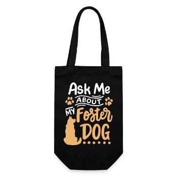 Pflegehund Herrchen Frauchen - Geschenkbeutel für Flaschen - Schwarz - Vorne
