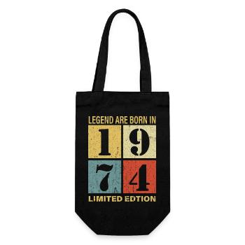 Original Calendar 1974 Vintage Birthday Rec - Gift Bag for Bottles - black - Front