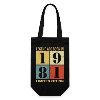 Original Calendrier 1981 Vintage anniversaire rétr - Sac à bouteille - noir - Devant