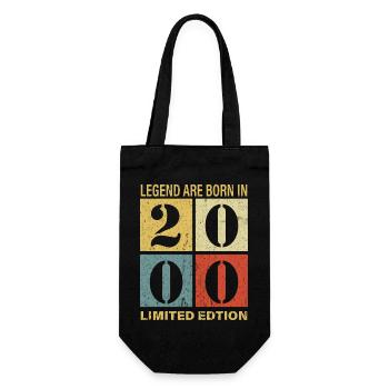 Original Calendar 2000 Vintage Birthday Rec - Gift Bag for Bottles - black - Front