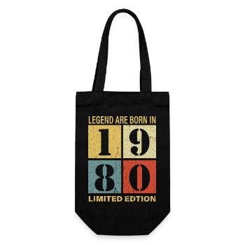 Original Calendrier 1980 Vintage anniversaire rétr - Sac à bouteille - noir - Devant