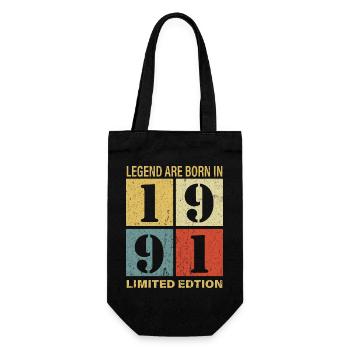 Original Calendrier 1991 Vintage anniversaire rétr - Sac à bouteille - noir - Devant
