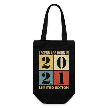 Original Calendrier 2021 Vintage anniversaire rétr - Sac à bouteille - noir - Devant