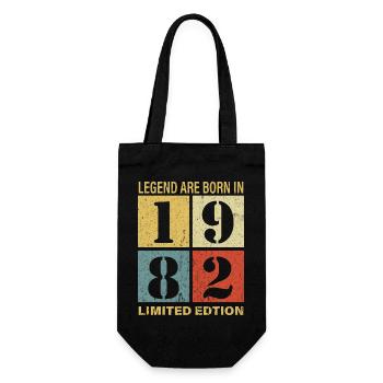 Original Calendrier 1982 Vintage anniversaire rétr - Sac à bouteille - noir - Devant