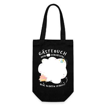 Gästebuch Geburtstag zum Eintragen - Geschenk! - Geschenkbeutel für Flaschen - Schwarz - Vorne