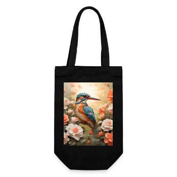 Martin-pêcheur dans une mer de fleurs - Sac à bouteille - noir - Devant