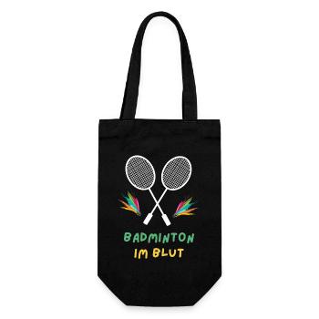 Badminton im Blut - Geschenkbeutel für Flaschen - Schwarz - Vorne
