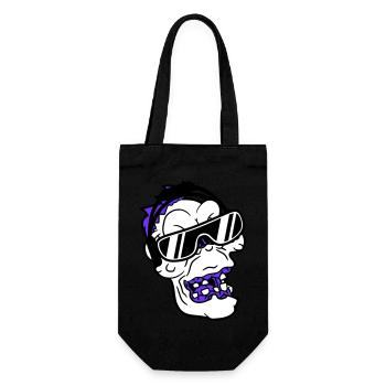 Cool DJ Zombie Undead Horror Halloween Party Head - Gift Bag for Bottles - black - Front